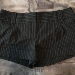 Black pinstripe shorts